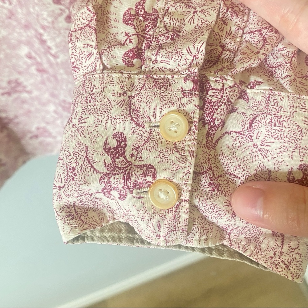 Banana Republic heritage women’s pink floral button up 100% cotton boho western - Picture 8 of 9